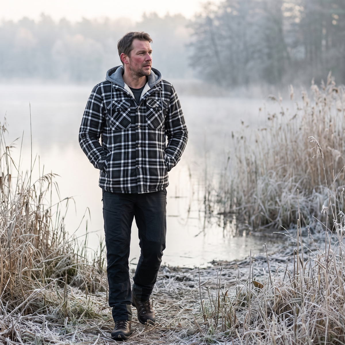 Overshirt Heren met Capuchon – gedragen in de winter