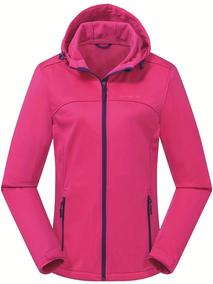 Softshell jas dames met capuchon en fleece voering