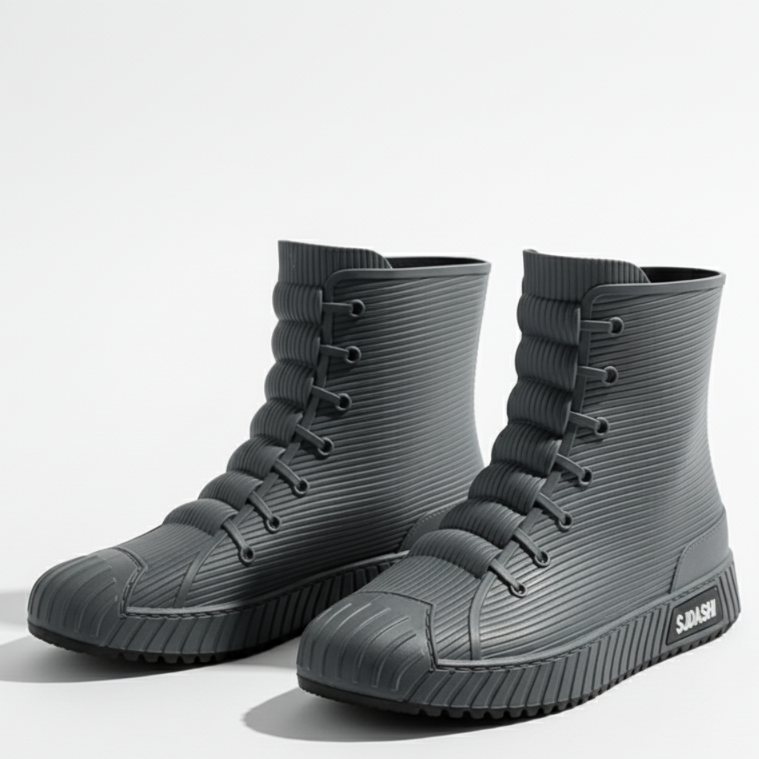 Korte regenlaarzen unisex in sneaker-look, waterdicht