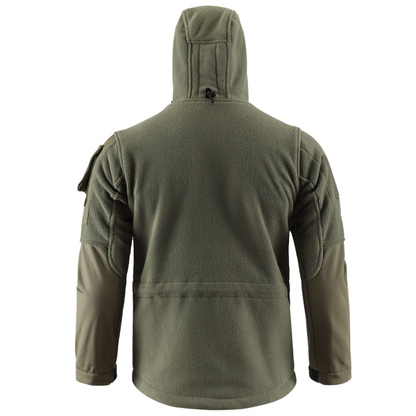 Heren fleecevest tactisch met capuchon in camouflage