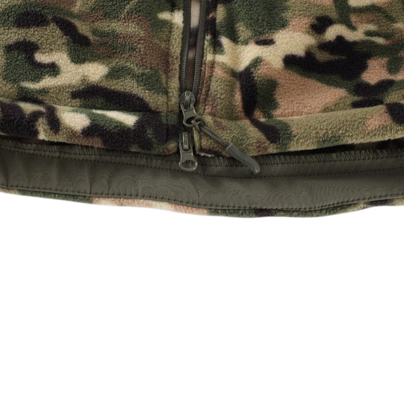 Heren fleecevest tactisch met capuchon in camouflage