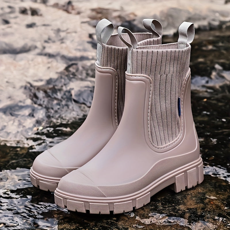 Regenlaarzen dames in chelsea-look, waterdicht