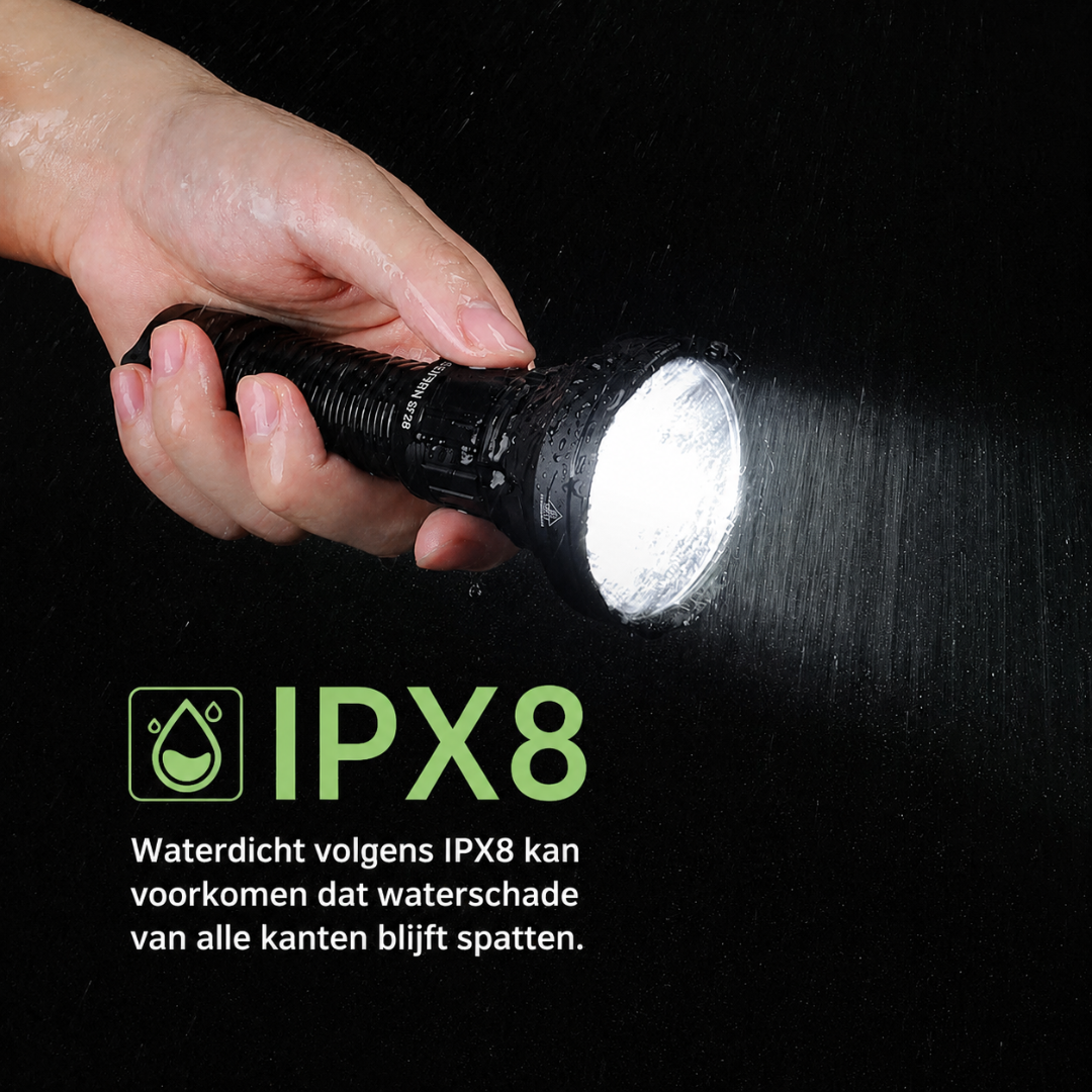 Zaklamp 2000 Lumen - 964M Bereik IPX6 - Oplaadbaar USB-C