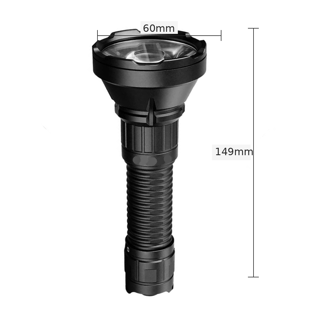 Zaklamp 2000 Lumen - 964M Bereik IPX6 - Oplaadbaar USB-C