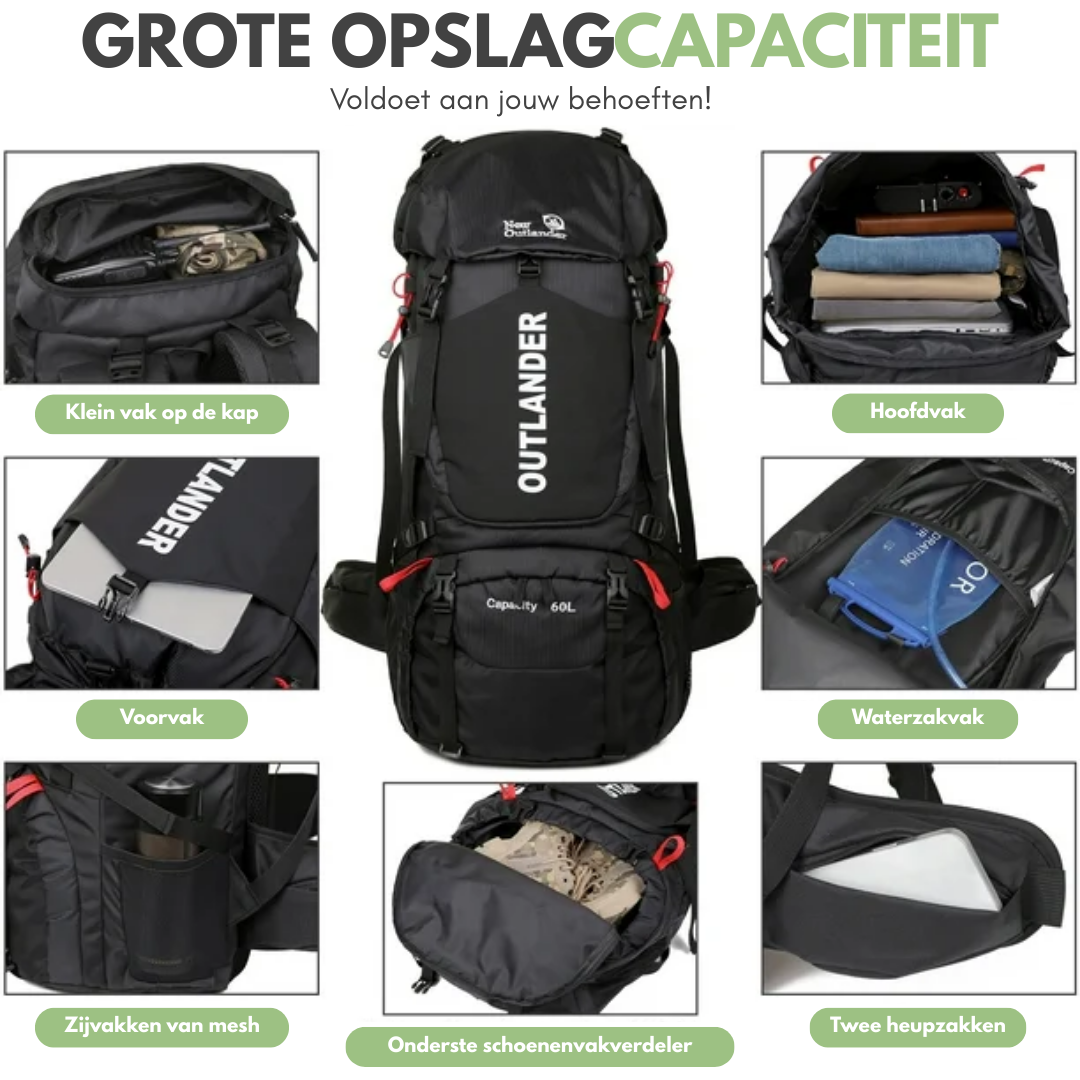OutdoorHaven Trekkingrugzak 60L - Backpack - Waterdicht