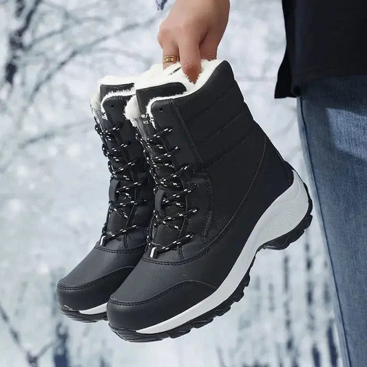 Snowboots dames met plateauzool en slipvaste zool
