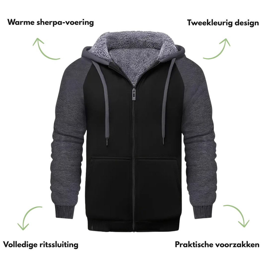Heren Gevoerde Hoodie – Sherpavoering – Herfst/Winter
