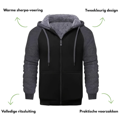Heren Gevoerde Hoodie – Sherpavoering – Herfst/Winter