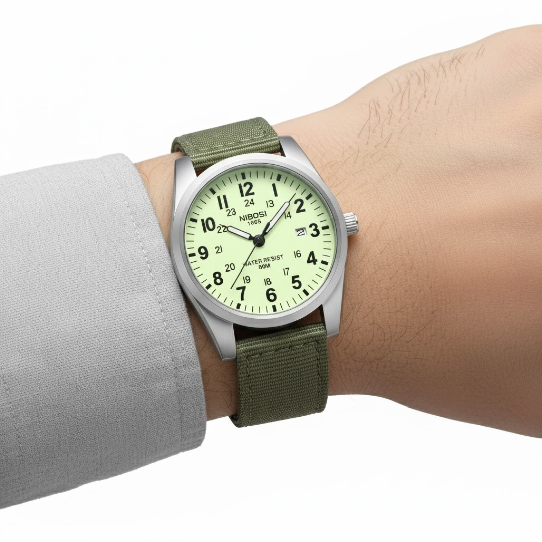 Heren Horloge – Militair Ontwerp – Waterbestendig & Sportief
