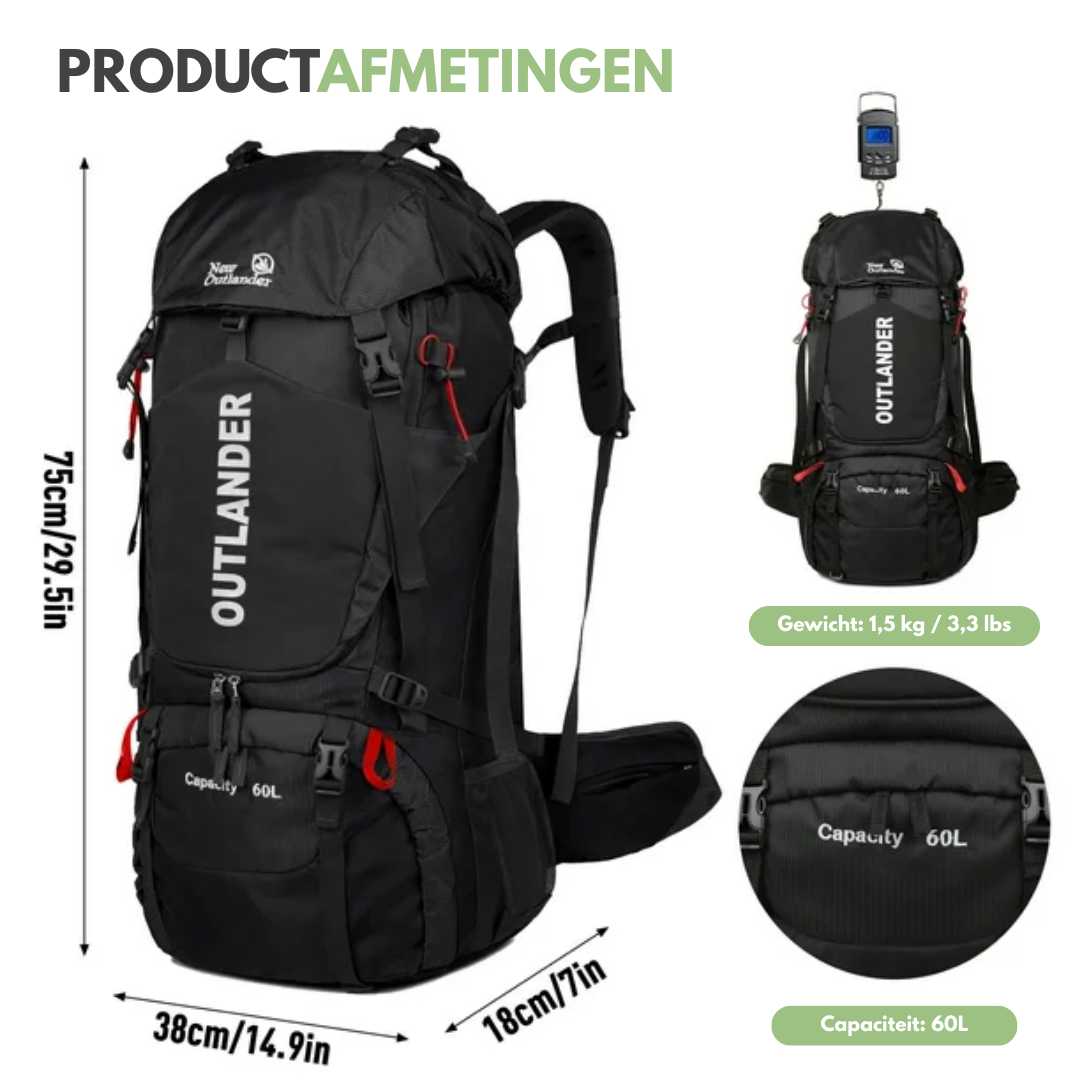 OutdoorHaven Trekkingrugzak 60L - Backpack - Waterdicht