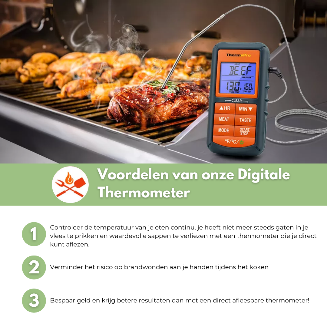 Vlees Thermometer - BBQ - OutdoorHavenNL