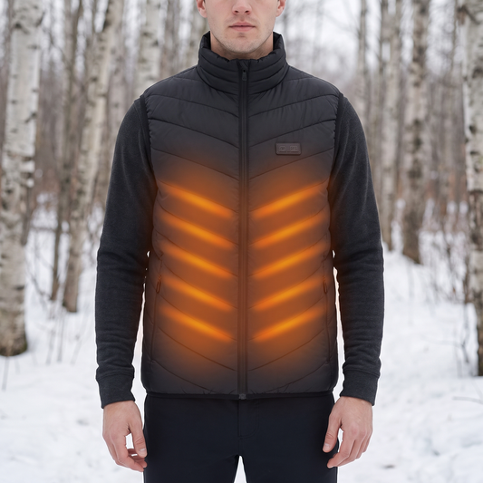 Verwarmde Bodywarmer – in gebruik buiten