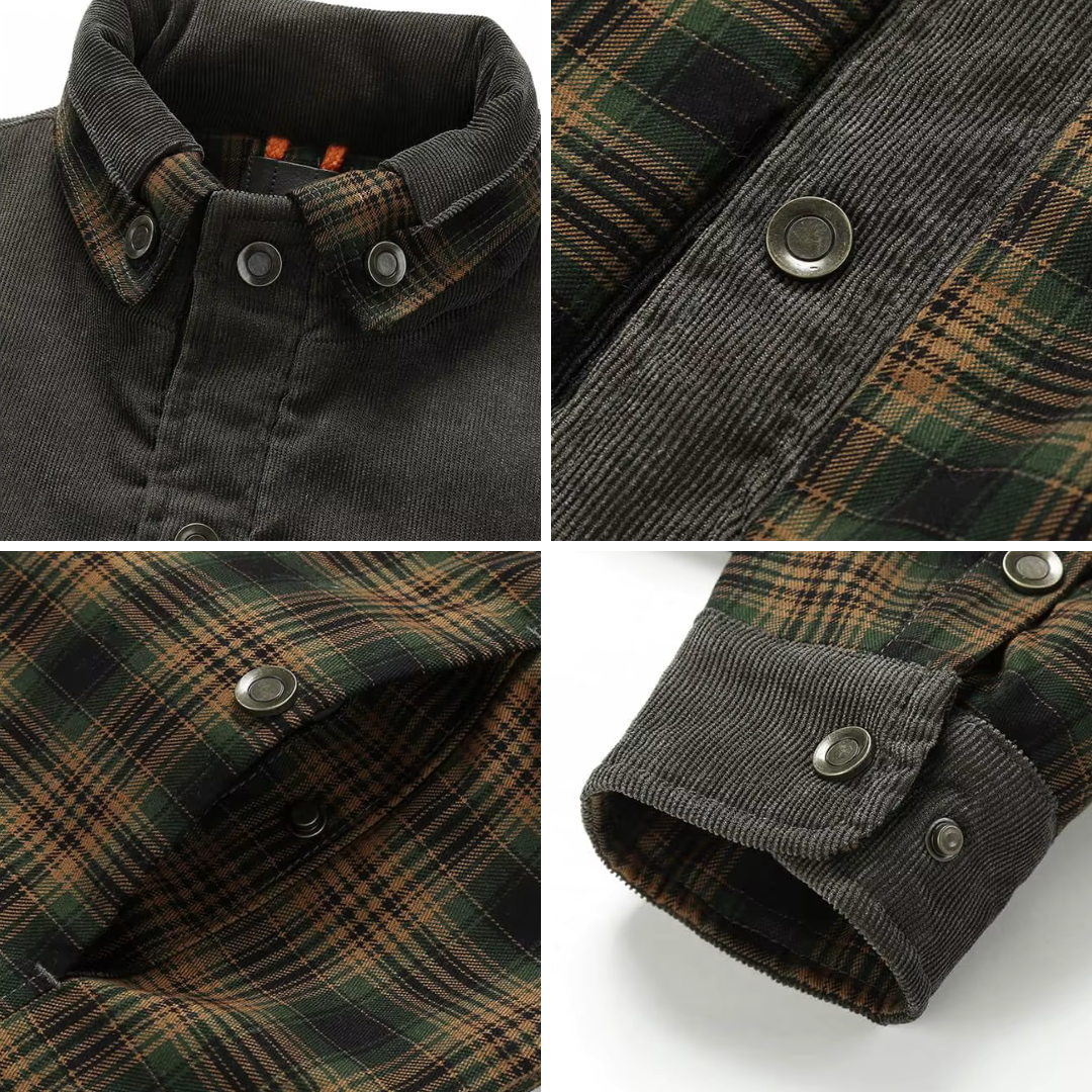 Overshirt Heren Gevoerd - Winddicht - Geruit in Houthakkersstijl