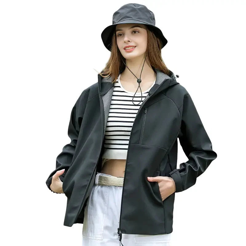 Softshell jas unisex met capuchon en meshvoering