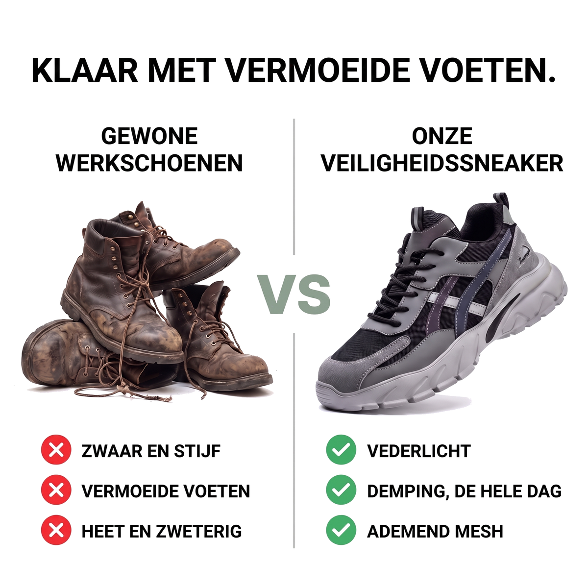 Veiligheidsschoenen heren met ademend mesh