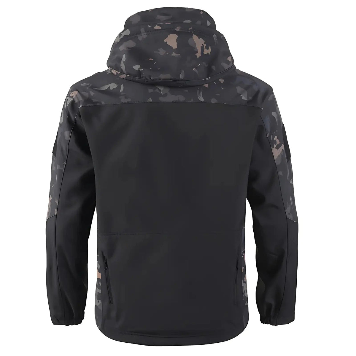 Gevoerde softshell jas heren met capuchon in camouflage