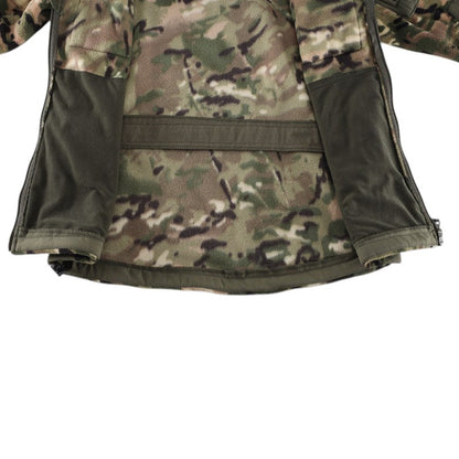 Heren fleecevest tactisch met capuchon in camouflage