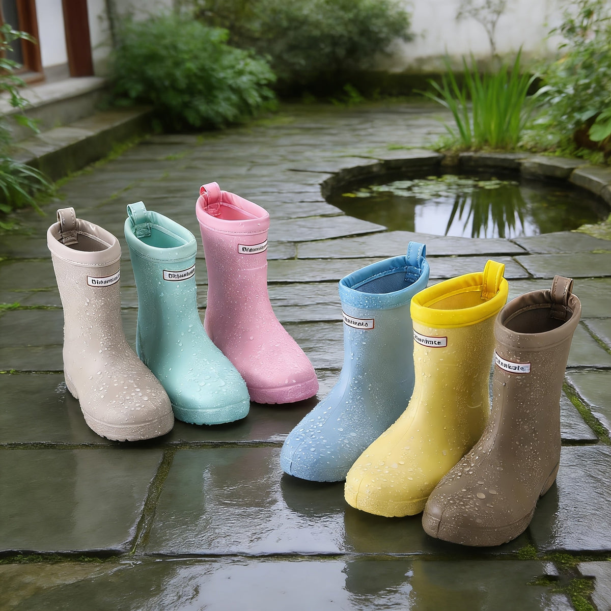 Regenlaarsjes kinderen met hoge schacht