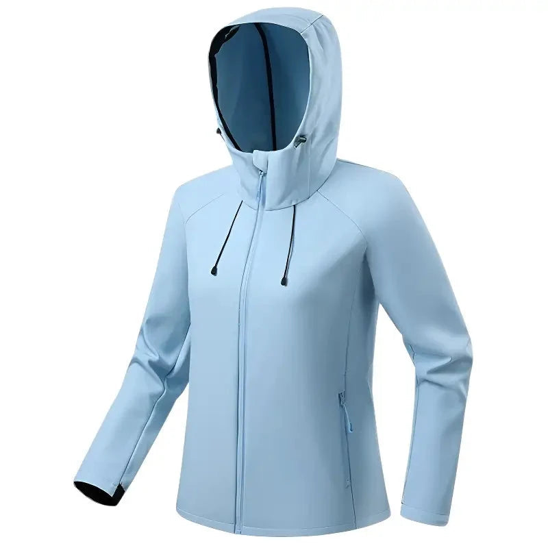 Gevoerde softshell jas dames met capuchon in roze