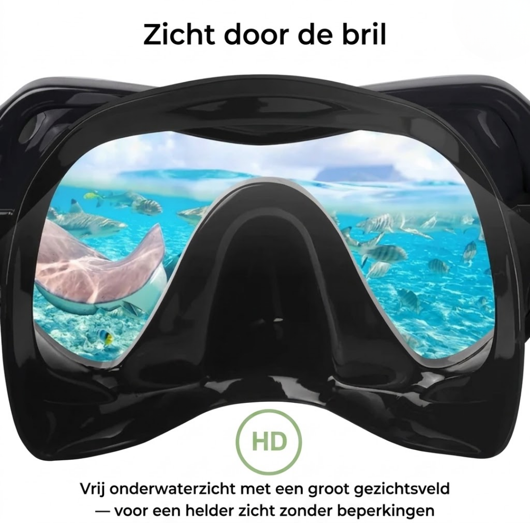 Snorkelset met Masker - 180° HD Zicht Gehard Glas - Lekvrij