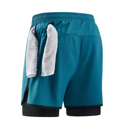 2-in-1 Heren Trainingsshort - Ingebouwde Compressie Liner