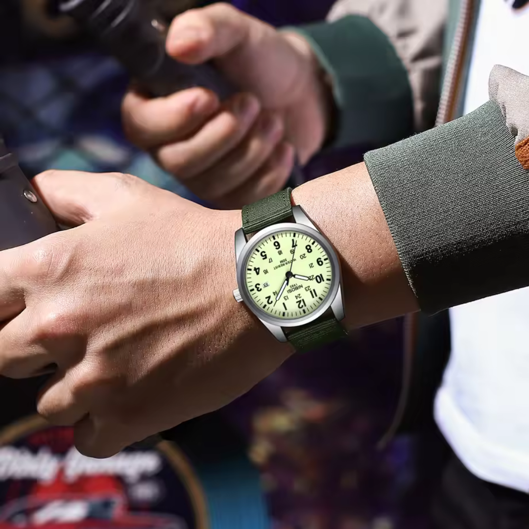 Heren Horloge – Militair Ontwerp – Waterbestendig & Sportief