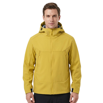 Softshell jas heren met fleece voering en ventilatiepanelen