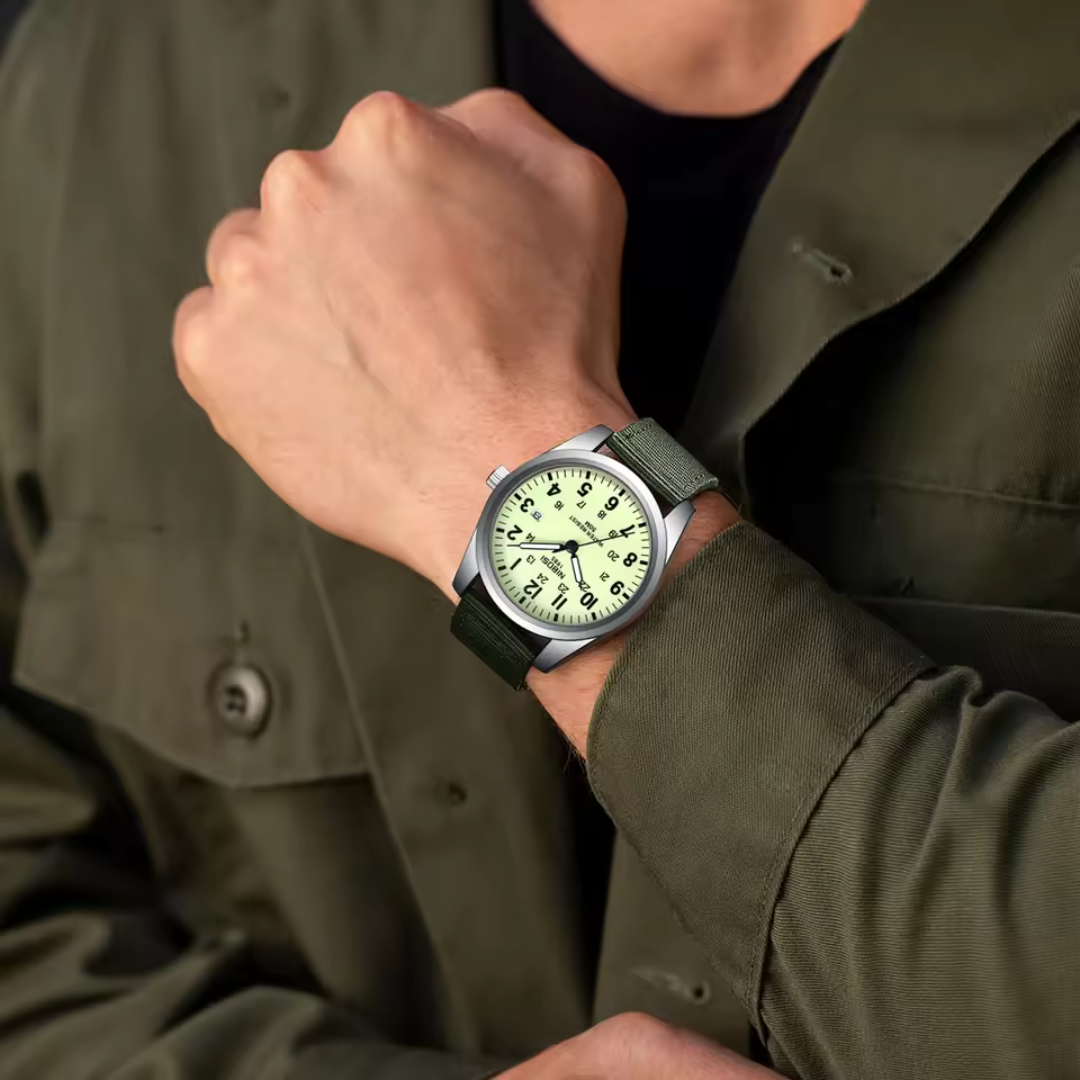 Heren Horloge – Militair Ontwerp – Waterbestendig & Sportief