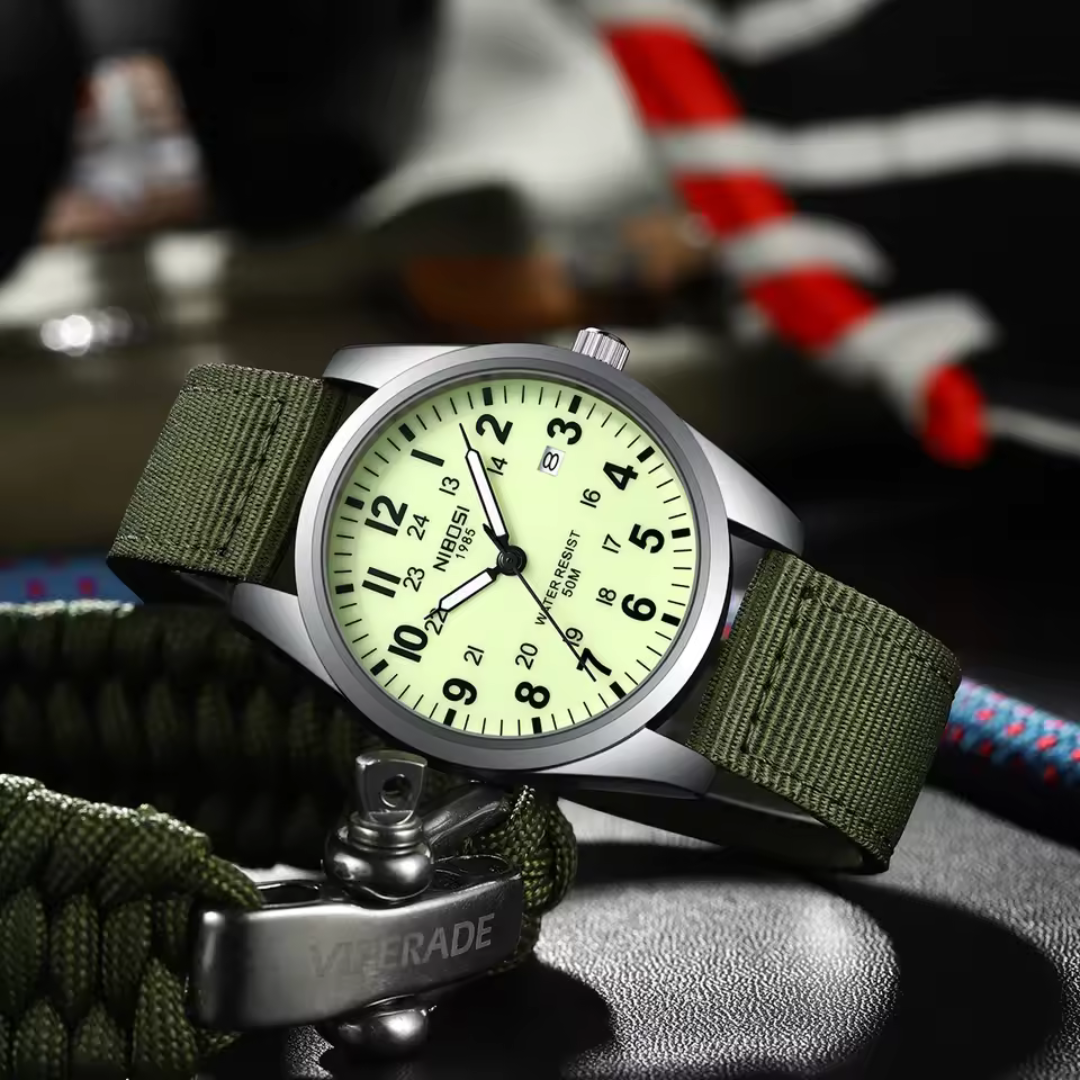 Heren Horloge – Militair Ontwerp – Waterbestendig & Sportief