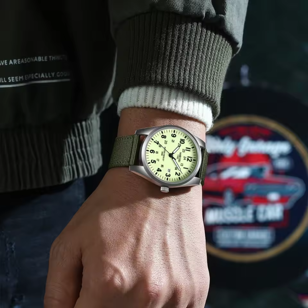 Heren Horloge – Militair Ontwerp – Waterbestendig & Sportief