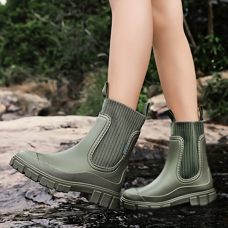 Regenlaarzen dames in chelsea-look, waterdicht