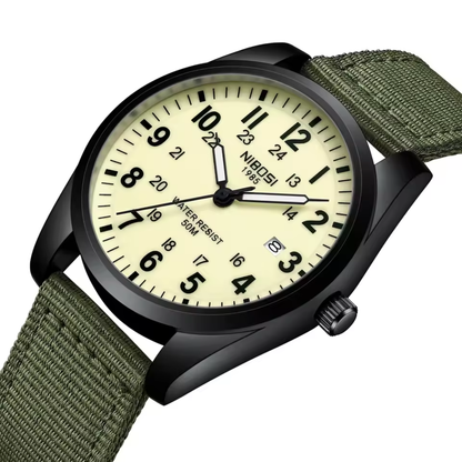 Heren Horloge – Militair Ontwerp – Waterbestendig & Sportief