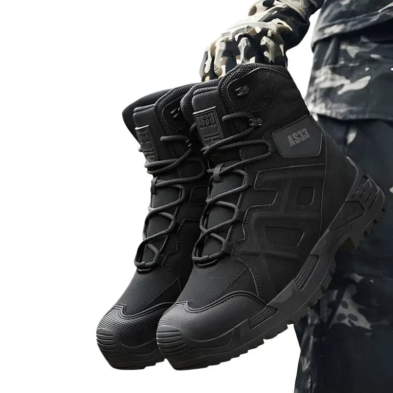 Militaire schoenen heren met hoge schacht en antislipzool