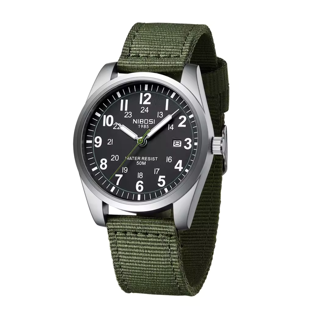 Heren Horloge – Militair Ontwerp – Waterbestendig & Sportief