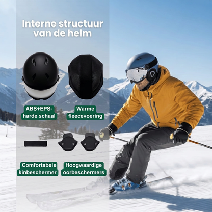 Skihelm met Vizier - ABS-Schaal en EPS-Demping - Verstelbaar