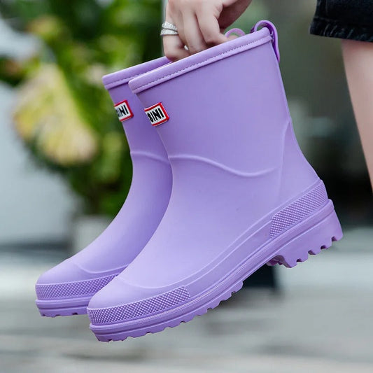 Regenlaarzen Dames - Halfhoog & Waterdicht - Antislip Profielzool