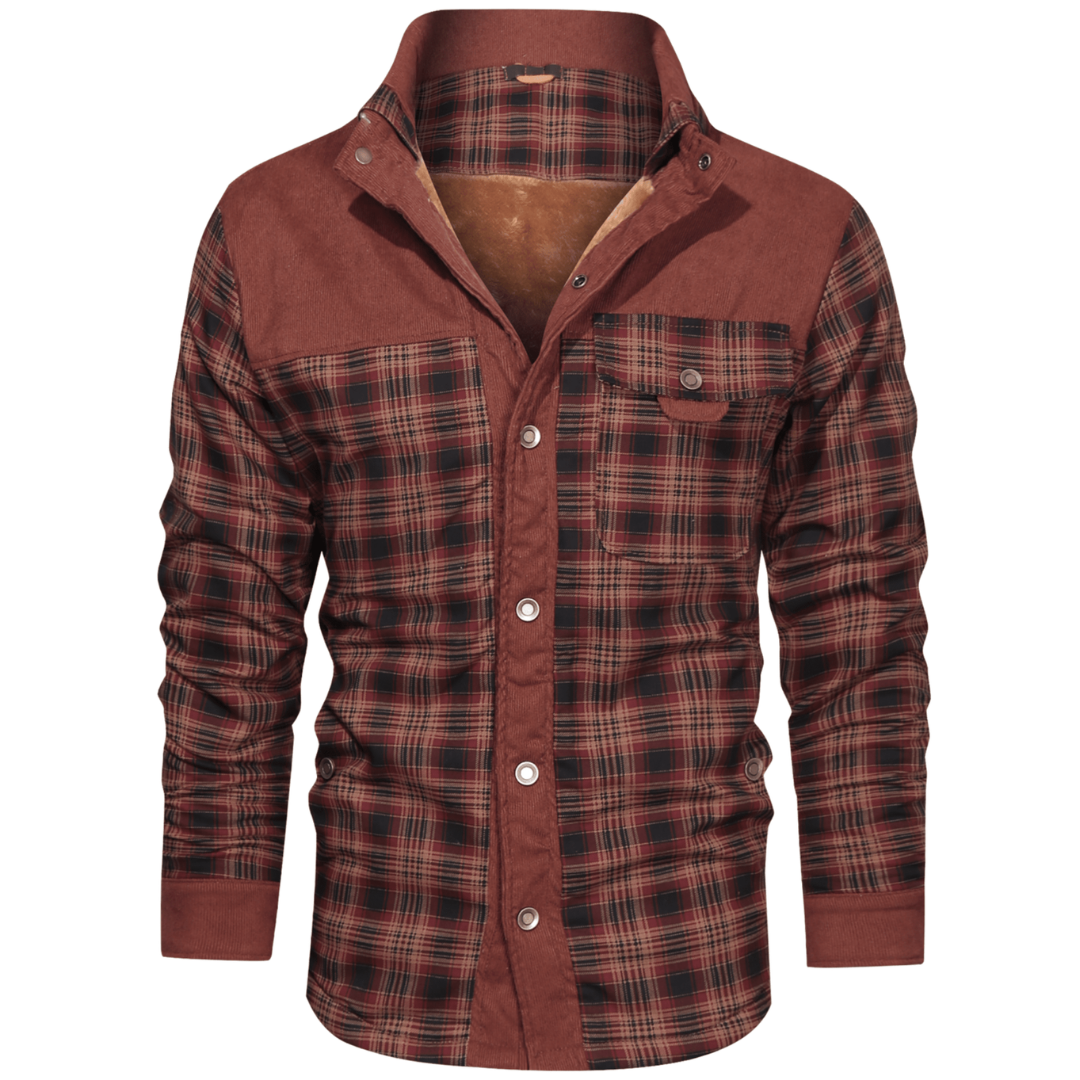 Overshirt Heren Gevoerd - Winddicht - Geruit in Houthakkersstijl