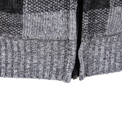 Gevoerd heren vest met capuchon en ruitpatroon