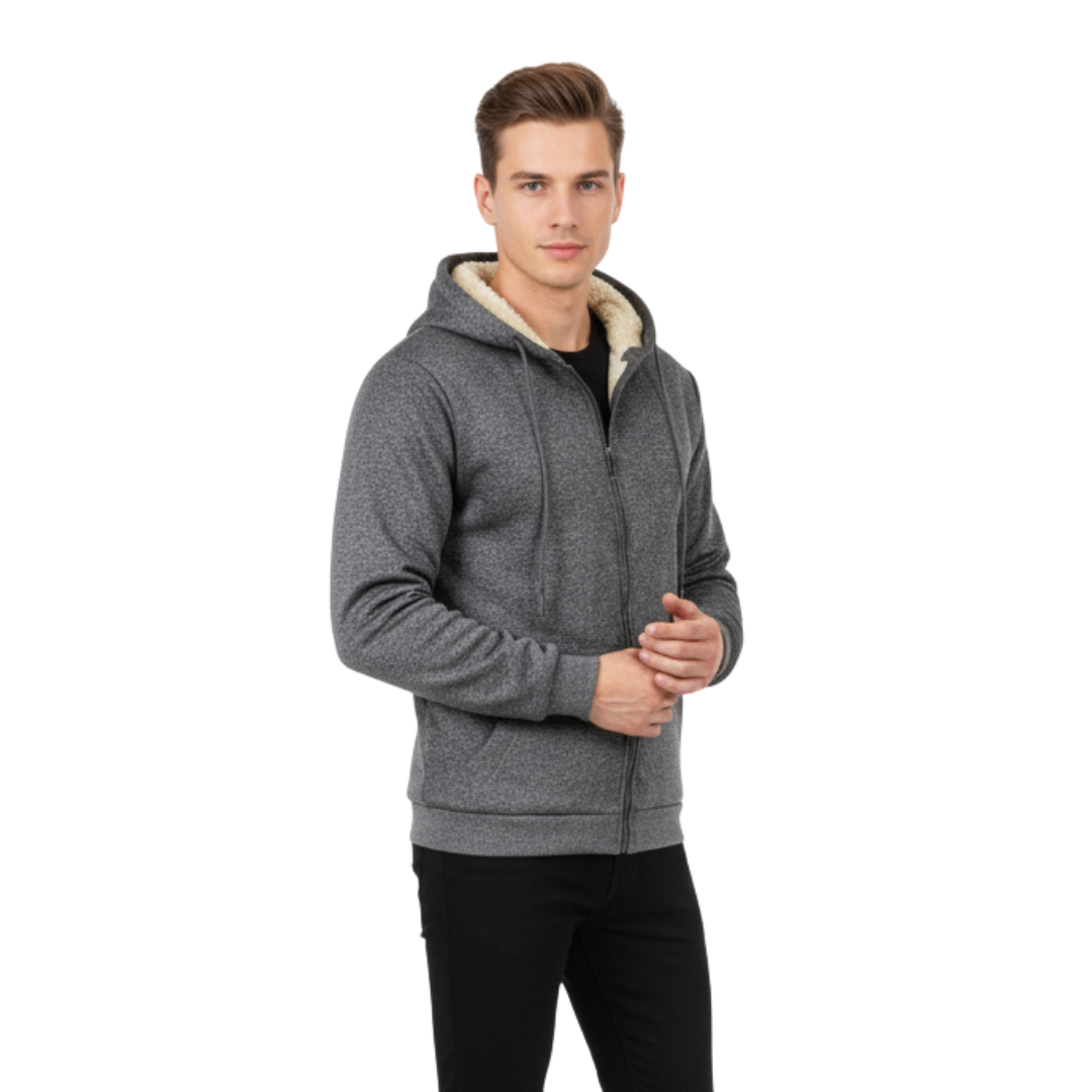 Fleecevest Heren met Capuchon - Winddicht - Sherpa-Gevoerd