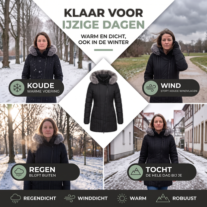 Gewatteerde Jas Dames - Waterdicht & Winddicht - Bontkap