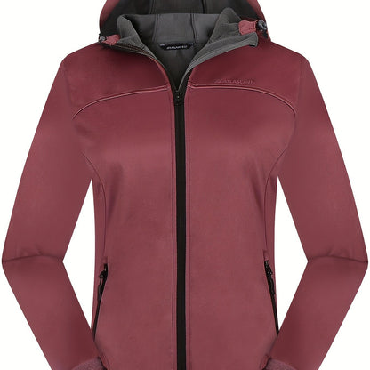 Softshell jas dames met capuchon en fleece voering