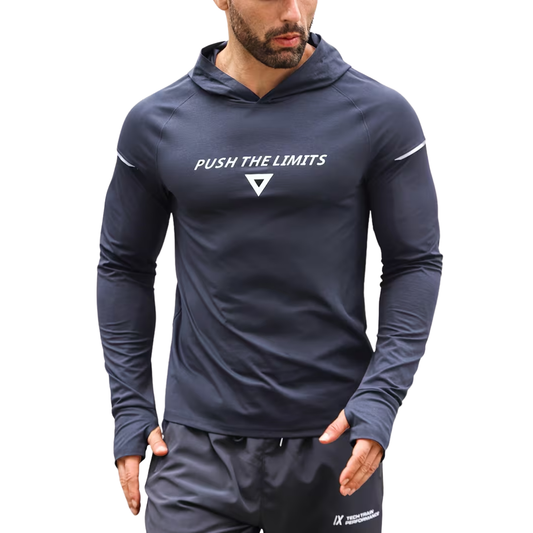Heren Reflecterende Sporthoodie – Slim-Fit – Longsleeve