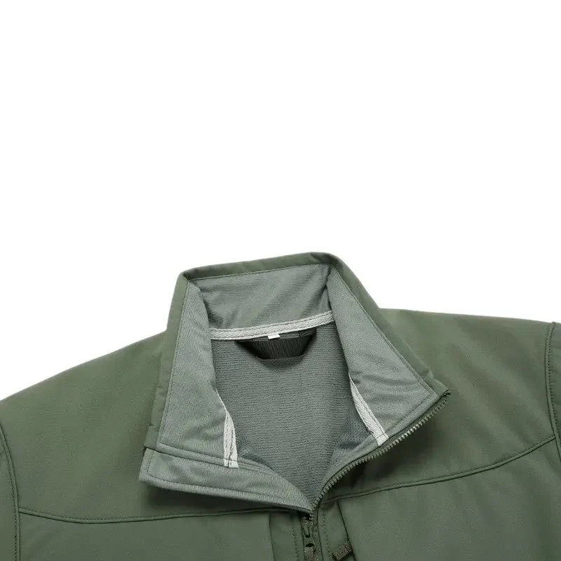 Softshell jas heren met fleece voering en staande kraag