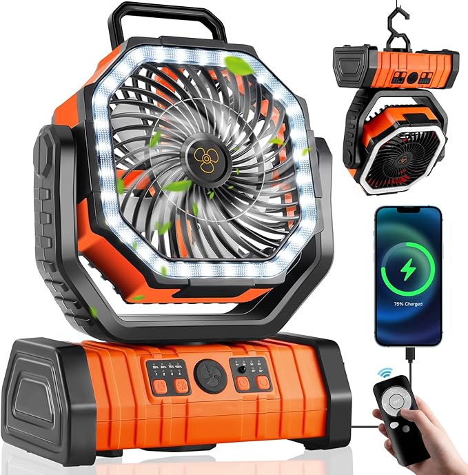 Camping Ventilator - 3-in-1 - LED - USB - OutdoorHavenNL