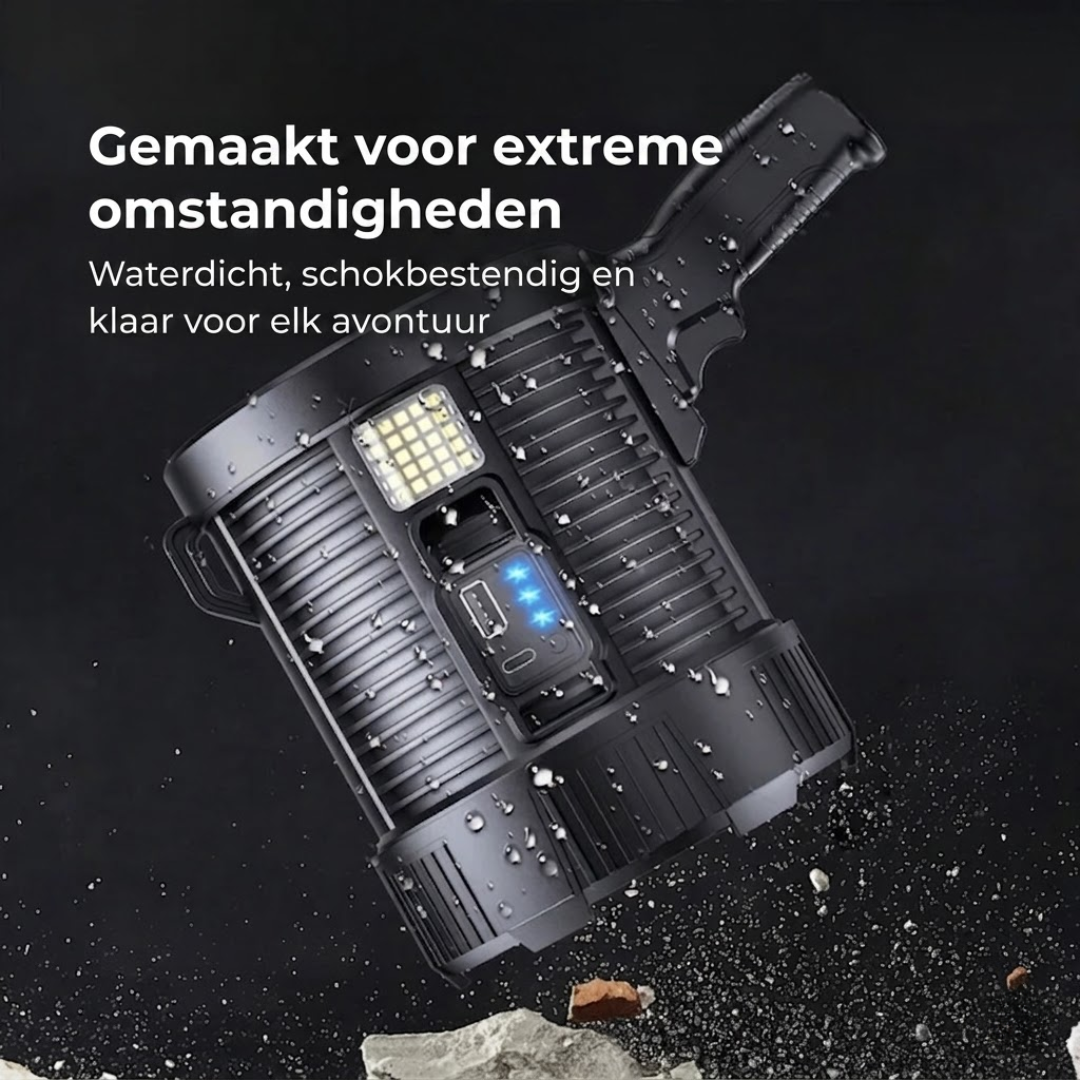 LED Schijnwerper 9000 Lumen - Solar USB 10000mAh Powerbank - Oplaadbaar