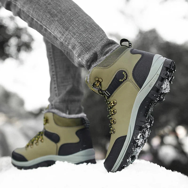 Snowboots voor heren in wandelmodel met rits en veters