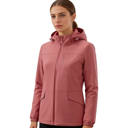 Sportieve softshell tussenjas dames met fleecevoering