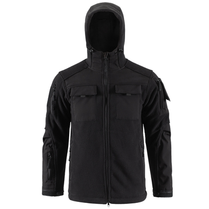 Heren fleecevest tactisch met capuchon in camouflage