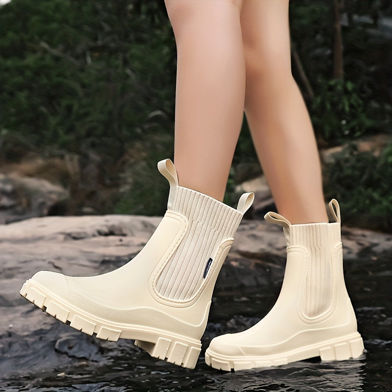 Regenlaarzen dames in chelsea-look, waterdicht