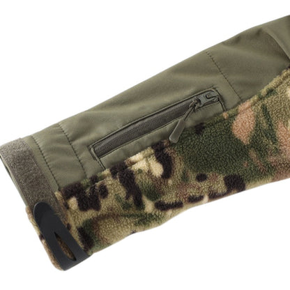 Heren fleecevest tactisch met capuchon in camouflage